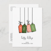 ノエルモダンハッピーホリデーズギフトラベルホリデー ポストカード (正面/裏面)