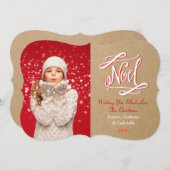 ノエルヴィンテージ素朴ホリデーフォトカード シーズンカード (正面/裏面)