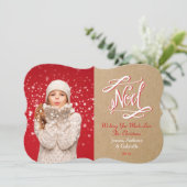 ノエルヴィンテージ素朴ホリデーフォトカード シーズンカード (スタンド正面)