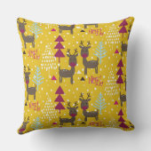 ノエル冬トナカイのクリスマスツリーウッドランド雪 クッション (裏面)