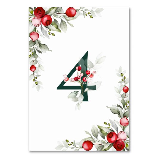 ノエル植物表4結婚のテーブル番号 テーブルナンバー (裏面)