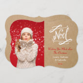 ノエル素朴ヴィンテージホリデーフォトカード シーズンカード (正面/裏面)