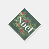 ノエル葉エバーグリーンとベリーの休日 スタンダードカクテルナプキン (角)