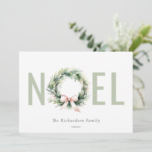 ノエル赤面グリーンクリスマスリース写真 シーズンカード (スタンド正面)