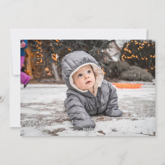 ノエル赤面グリーンクリスマスリース写真 シーズンカード (裏面)