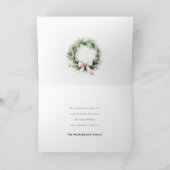 ノエル赤面グリーンクリスマスリース水彩 シーズンカード (内部)