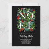 ノエル エレガントなグリーン ホリデー 招待状 (正面)