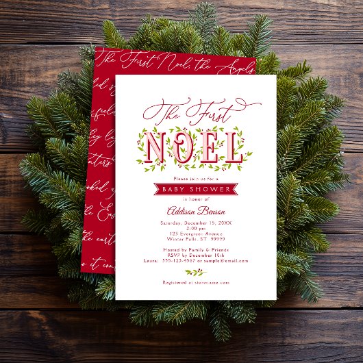 『ノエル』クリスマスベイビーシャワーのご招待 招待状