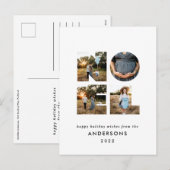 ノエル クリスマス 太め モダン 4 フォト シンプル ホリデー (正面/裏面)