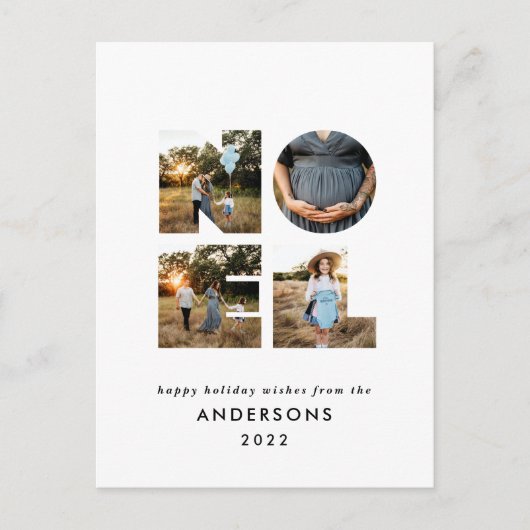ノエル クリスマス 太め モダン 4 フォト シンプル ホリデー (正面)