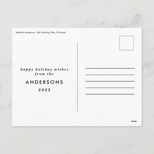 ノエル クリスマス 太め 現代的 4 フォト シンプル ホリデー (裏面)