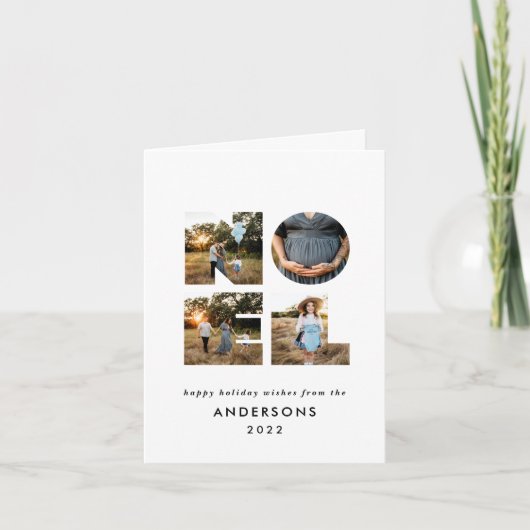ノエル クリスマス 太め 現代的 4 フォト シンプル ホリデー (正面)