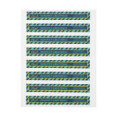 {ノエル}ネイビーティール(緑がかった色)ライムシーズンの挨拶カスタム ラップアラウンドラベル (シート)