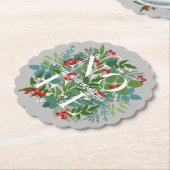 ノエル　ベリーとグリーンのクリスマス ペーパーコースター (アングル)