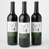 ノエル モダン タイポグラフィ ビジネス クリスマス ホリデー ワインラベル (ボトル)