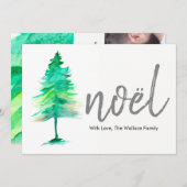 ノエル、水の色クリスマスツリー、休日 シーズンカード (正面/裏面)
