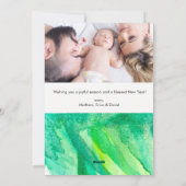 ノエル、水の色クリスマスツリー、休日 シーズンカード (裏面)