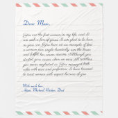 ノカスタムートの手書きラブレターメッセージ  フリースブランケット (正面)