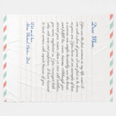 ノカスタムートの手書きラブレターメッセージ  フリースブランケット (正面(横))