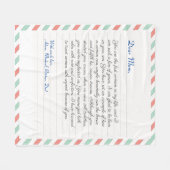 ノカスタムートの手書きラブレターメッセージ フリースブランケット (正面(横))