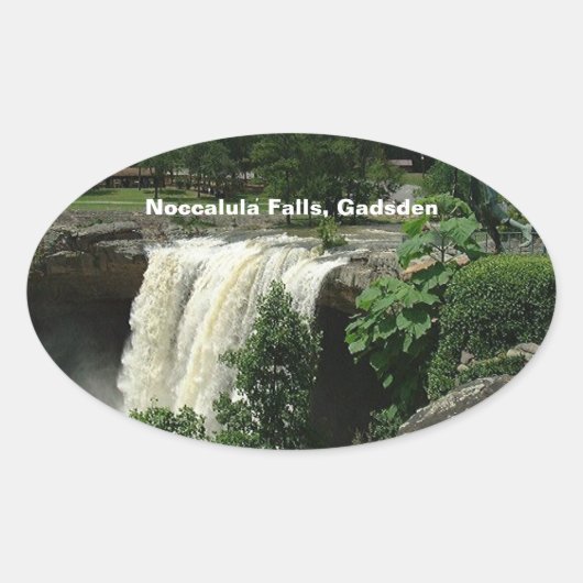 ノカルラ滝，ガッズデン，アラバマ 楕円形シール (正面)