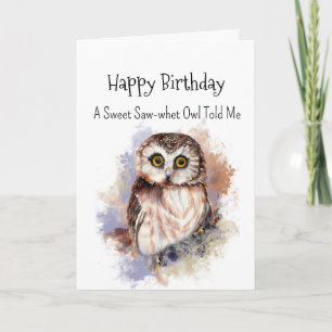 ノコギリフクロウの性格 誕生日 鳥 フレンドリー カード