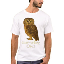 ノコギリメンフクロウTシャツ:猛禽類 鳥 自然デザイン