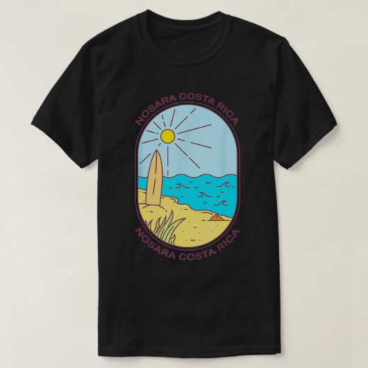 ノサラコスタリカビーチサーフィン Tシャツ (デザイン正面)
