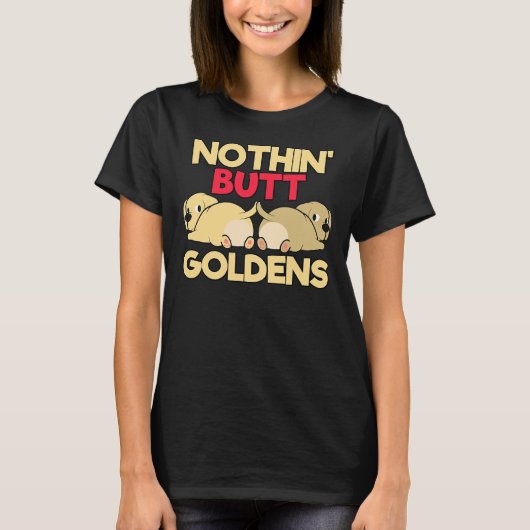 ノシンお尻ゴールデンラブラドールレトリバー Tシャツ (正面)