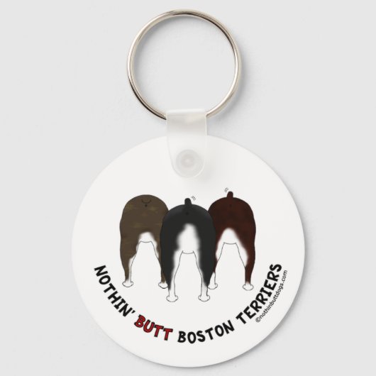 ノシンお尻ボストンテリア キーホルダー (正面)