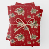 ノスタルジアのヴィンテージクリスマススノーフレーク2 ラッピングペーパーシート (インサイチュ)