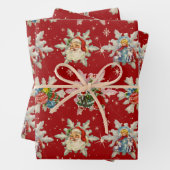 ノスタルジアのヴィンテージクリスマススノーフレーク ラッピングペーパーシート (インサイチュ)