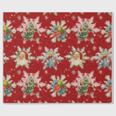 ノスタルジアのヴィンテージクリスマススノーフレーク ラッピングペーパー (フラット)