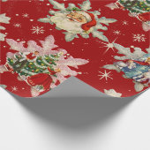 ノスタルジアのヴィンテージクリスマススノーフレーク ラッピングペーパー (角)
