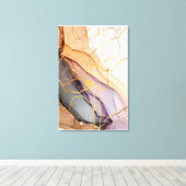 ノスタルジアオレンジブルーの色合いの大理石のアートウェーブ キャンバスプリント (インサイチュ (ウッドフロア))