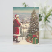 ノスタルジアサンタクロースクリスマス招待状カード 招待状 (スタンド正面)