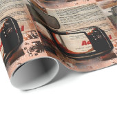 ノスタルジア新聞レトロテレビヴィンテージテレビ ラッピングペーパー (ロールコーナー)