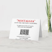 ノスタルジア、HOTEL DEL CORONADOCALIFORNIA カード (裏面)