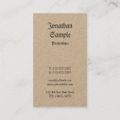 ノスタルジクラシックックヴィンテージ実在クラフト垂直リュックス 名刺 (裏面)