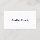 ノスタルジックでエレガントでクラシックな最小主義の白い平野 名刺 (正面)