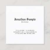 ノスタルジックでスタイリッシュでクラシックなデザインの古い英国のフォント スクエア名刺 (正面)