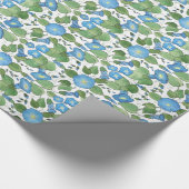 ノスタルジックで青い朝顔の包装紙 ラッピングペーパー (角)