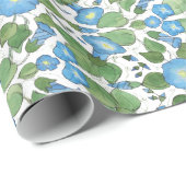 ノスタルジックで青い朝顔の包装紙 ラッピングペーパー (ロールコーナー)