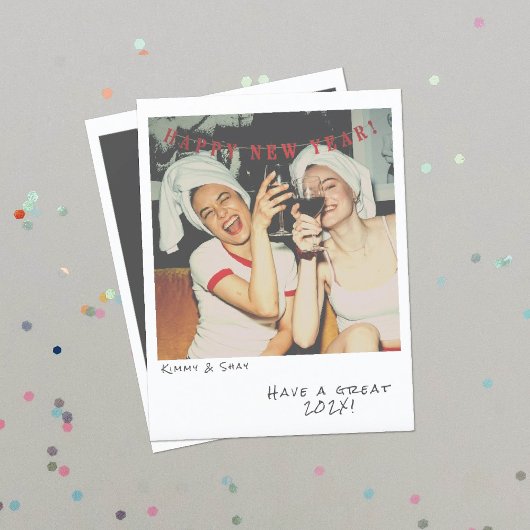 ノスタルジックなインスタント写真の年賀状 シーズンカード