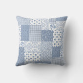 ノスタルジックなインディゴのフェイクなパッチワークの枕かクッション クッション (裏面)