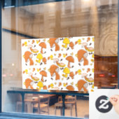 ノスタルジックなキノコ型 ウィンドウサイン (カフェ窓)