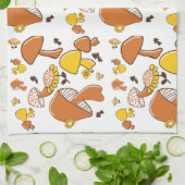 ノスタルジックなキノコ型 キッチンタオル (折り畳み)