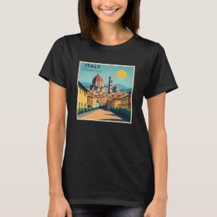 ノスタルジックなクラシックトラベルポスター – イタリア フィレンツェ Tシャツ