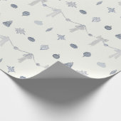 ノスタルジックなクリスマスのオーナメント ストライプ ラッピングペーパー (角)