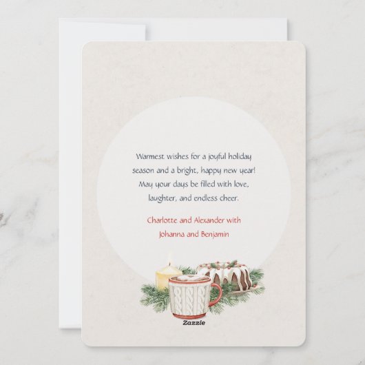 ノスタルジックなクリスマスアニマルズウォーター色 シーズンカード (裏面)